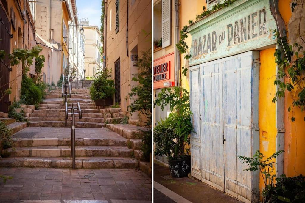 Rare Appart 2 Chambres En Duplex Design Au Panier Marseille Exteriör bild